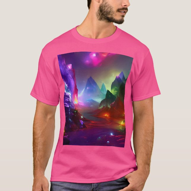 Camiseta Gemstone Mounts Fantasy Multicolor Crystal Acti (Frente)