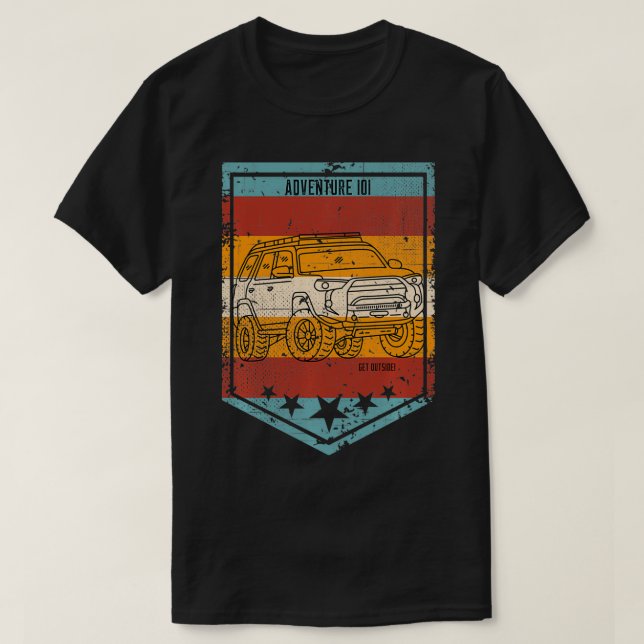 Camiseta Gen5 4Runner com estrelas e faixas de safra (Frente do Design)