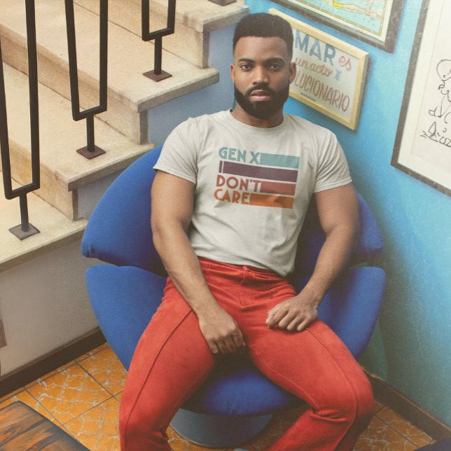 Camiseta Gen X - Não me importo (Large 'Gen X I Don't Care' logo makes sure people know how you feel.)