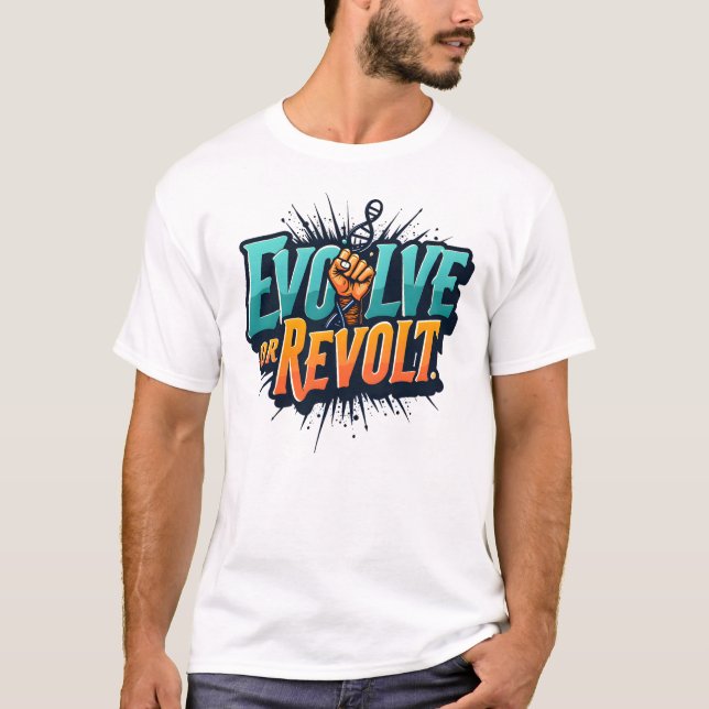 Camiseta Gen Z Evolve ou Revolta - Declaração Patriótica Ne (Frente)
