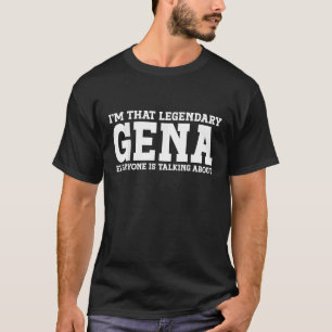 Camiseta Gena Personal Name Women Girl Engraçado Gena