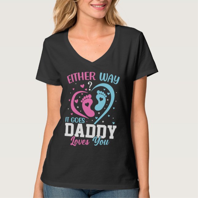 Camiseta Gender Announcement  Either Way it Goes Daddy Love (Frente)