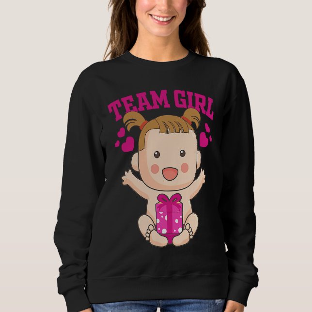 Camiseta Gender Announcement  Team Girl Baby Party Reveal P (Frente)