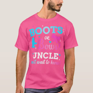 Camiseta Gender reveal boots or bows uncle matching baby pa