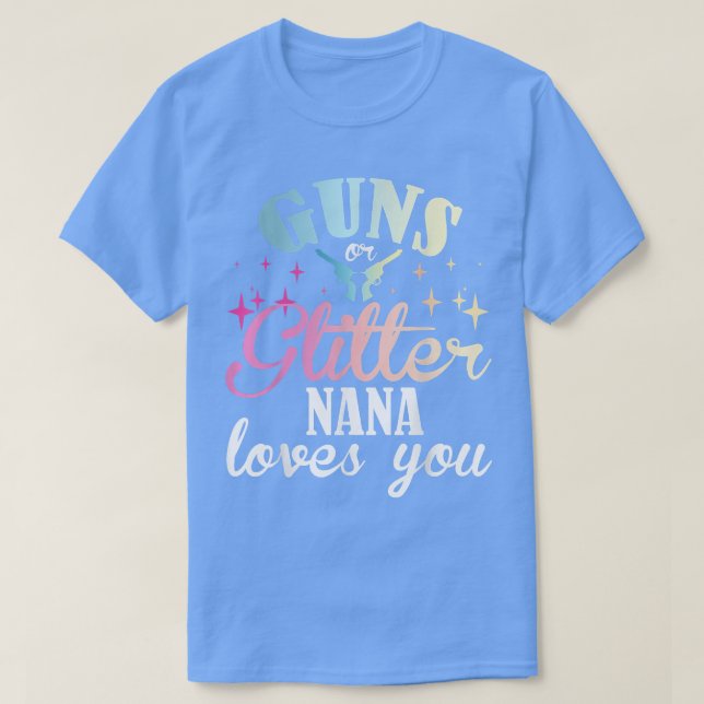 Camiseta Gender Reveal Boy or Girl Nana Mom Loves You Match (Frente do Design)