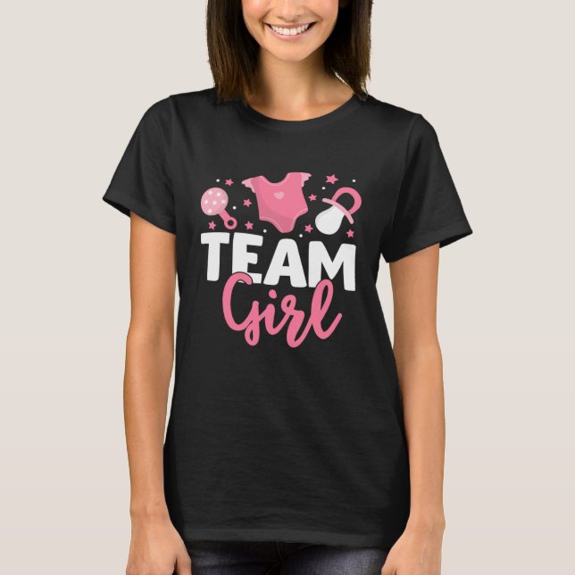 Camiseta Gender Reveal Party Team Girl  Gender Reveal (Frente)