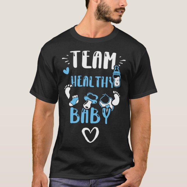 Camiseta Gender Reveal Team Healthy Baby  Baby Boy Sayings (Frente)