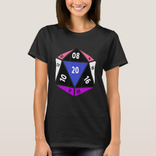 Camiseta Genderfluido D20 Dice Orgulho Arco-Íris Não-binári