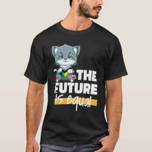 Camiseta Genderqueer de Gato de Orgulho Progressivo
