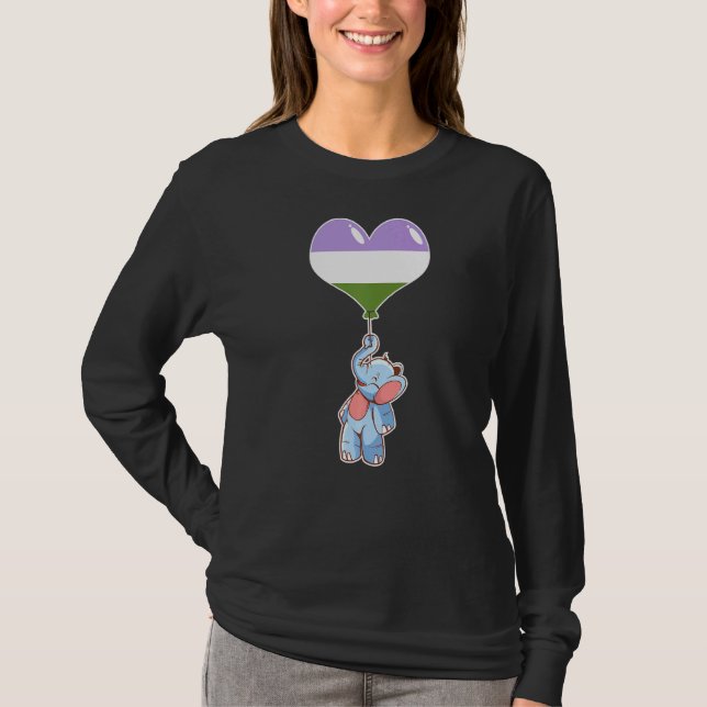 Camiseta Genderqueer Elephant Não-binary Gênero (Frente)