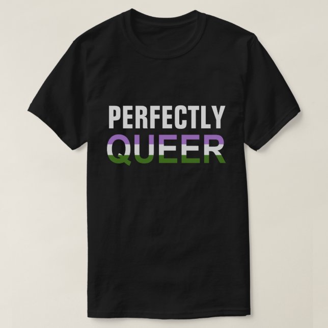 Camiseta (Genderqueer) orgulho perfeitamente estranho de (Frente do Design)
