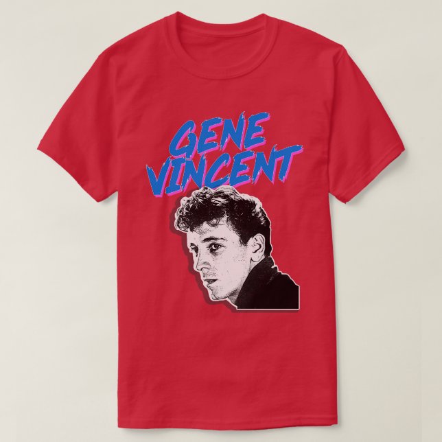 Camiseta Gene Vincent Retro Graphic Design (Frente do Design)