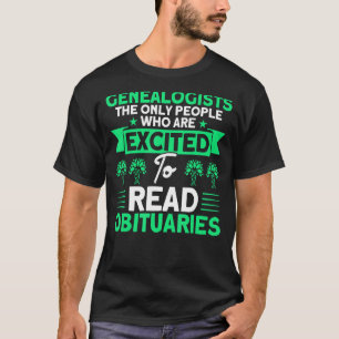 Camiseta Genealogia Animada A Ler Genealogista De Obituário