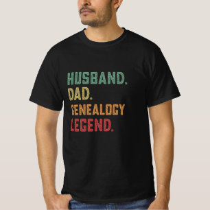 Camiseta Genealogista de Legenda do Pai Marido