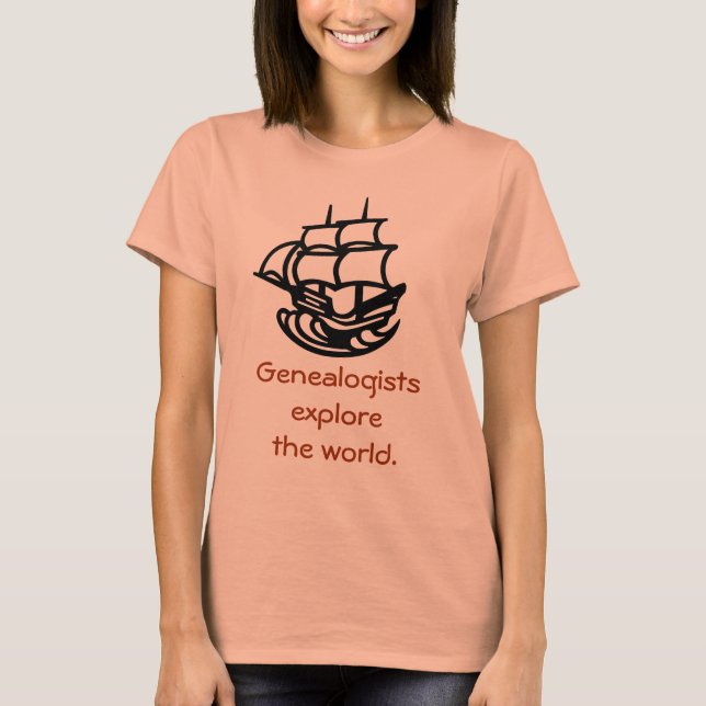 Camiseta - Genealogistas Explorar o Mundo (Frente)