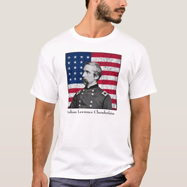 Camiseta General Chamberlain e a bandeira americana (Frente)