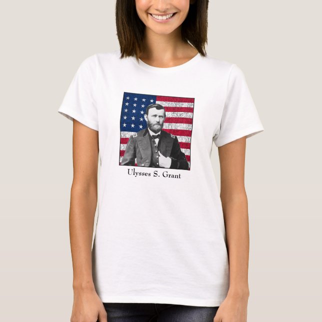 Camiseta General Grant e a bandeira americana (Frente)