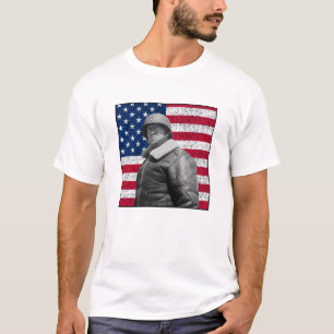 Camiseta General Patton e a bandeira americana