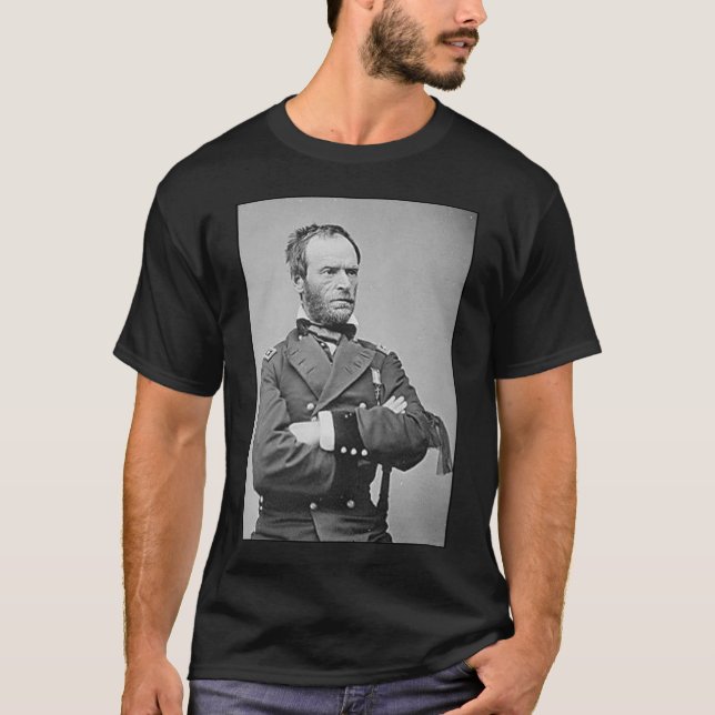 Camiseta General Sherman e citações - preto (Frente)