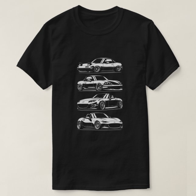 Camiseta Generations. MX5 Miata Classic (Frente do Design)