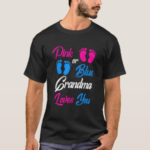 Camiseta Gênero Baby Reveparty rosa ou Blue Grandma Love