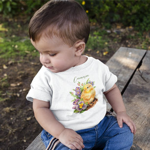 Camiseta Gênero do Pintinho do bebê Neutro