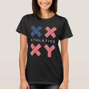 Camiseta Gênero Engraçado Genética Bandeira Americana Xx Xy