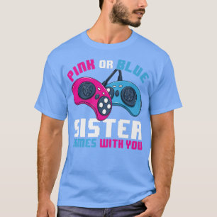 Camiseta Gênero Jogador Revela Jogos De Irmã Cor-De-Rosa Ou