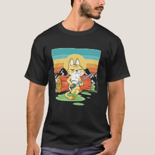 Camiseta Gênero Musical Banjo Gato Música Country Blue Gras