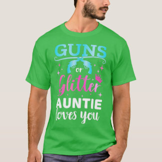 Camiseta Gênero revela armas ou tias brilhantes que combina