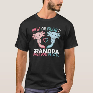 Camiseta gênero revela cor-de-rosa ou azul Vovô te ama mu
