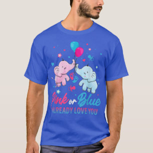 Camiseta Gênero Revela Rosa ou Blue Boy ou Girl Elephants