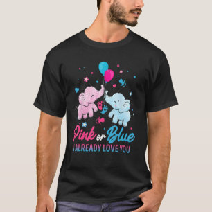 Camiseta Gênero Revela Rosa ou Blue Boy ou Girl Elephants