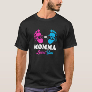Camiseta Gênero Revelação Momma Chá de fraldas Mãe Gravidez