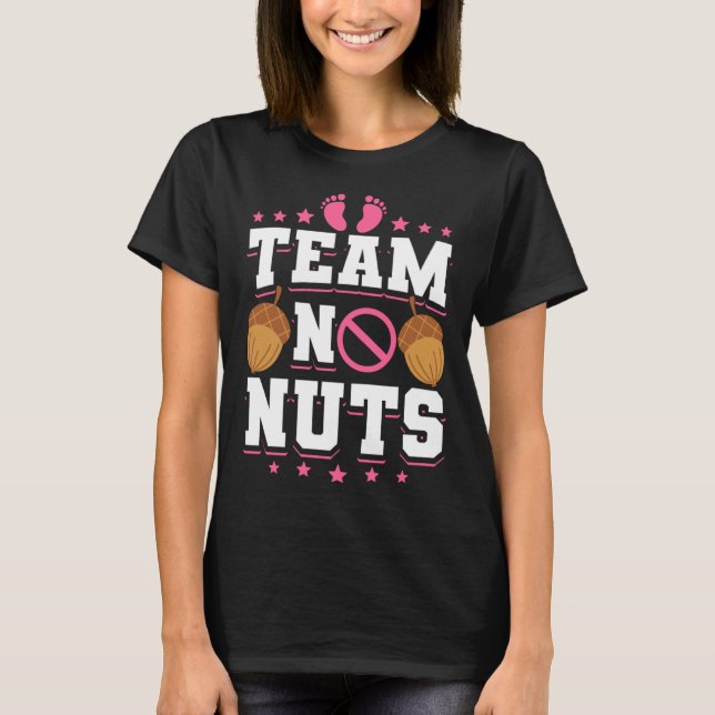 Camiseta Gênero Revelar Equipe do Chá de fraldas Sem Loucos (Frente)