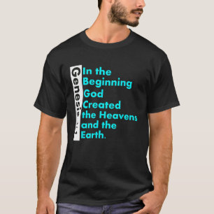 Camiseta Gênesis 1 1 Verso Bíblia No Começo Criado por Deus
