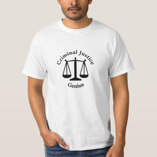 Camiseta Gênio da justiça penal (Frente)