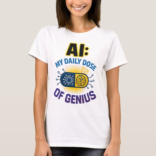 Camiseta Gênio Diário da AI - Dose Inteligente (Frente)