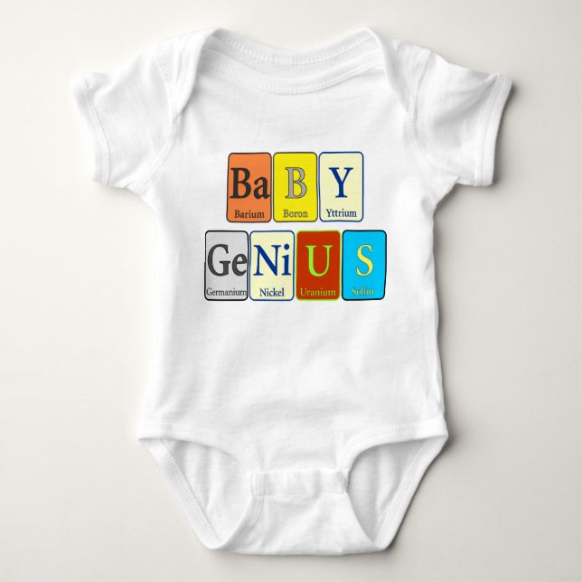 Camiseta Gênio do bebê - design periódico (Frente)