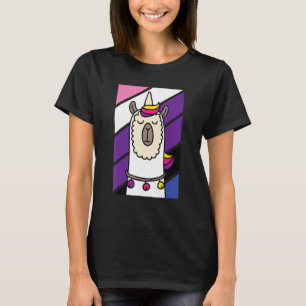 Camiseta Gênio Llama LGBT-Q Engraçado Alpaca Unicorn Prid