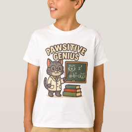Camiseta Gênio Pawsitivo - Professor Cat