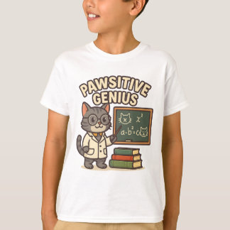 Camiseta Gênio Pawsitivo - Professor Cat