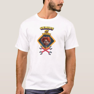 Camiseta gênio trabalhar diversão geek reparo animação comp