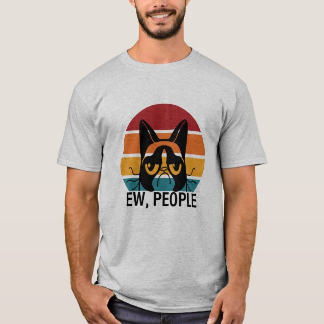Camiseta Gente nojenta gato preto miando (Frente)