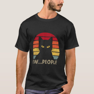 Camiseta Gente nojenta gato retrô engraçado anti social int