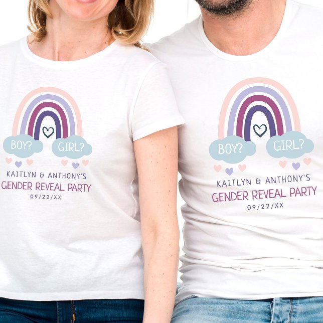 Camiseta Gentil Pequeno Arco-Íris, Festa Reveladora (Criador carregado)