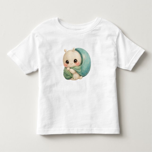 Camiseta Gentle Snail with Moon Shell – Kawaii Watercolor T (Frente)