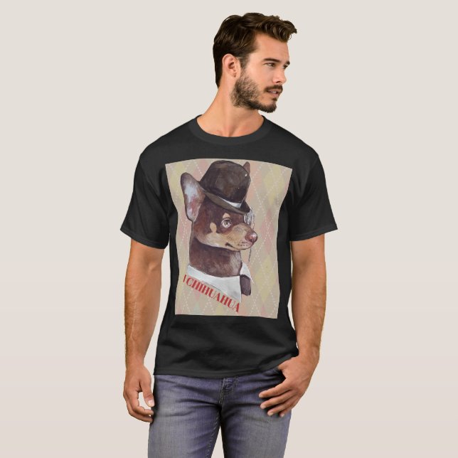 Camiseta Gentleman Chihuahua Dog (Frente Completa)