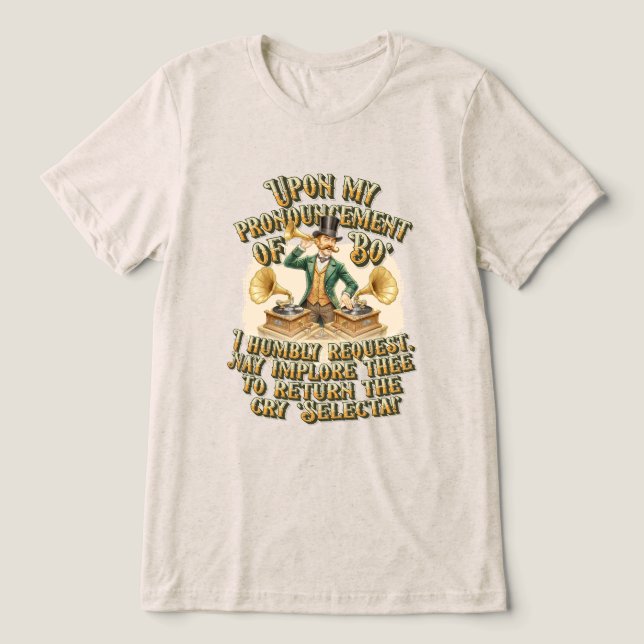 Camiseta Gentleman DJ ‘Bo' Selecta’ Steampunk Party (Design frontal)