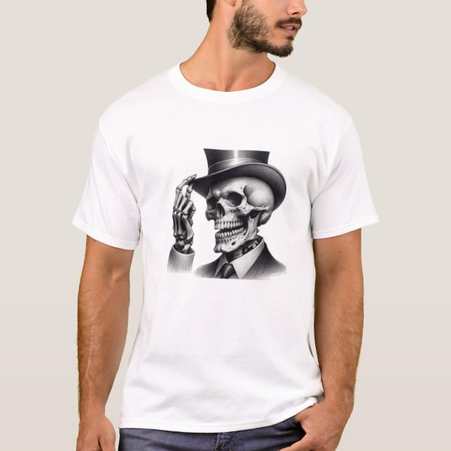 Camiseta "Gentleman Skeleton Tee" 💀 🎩 (Frente)